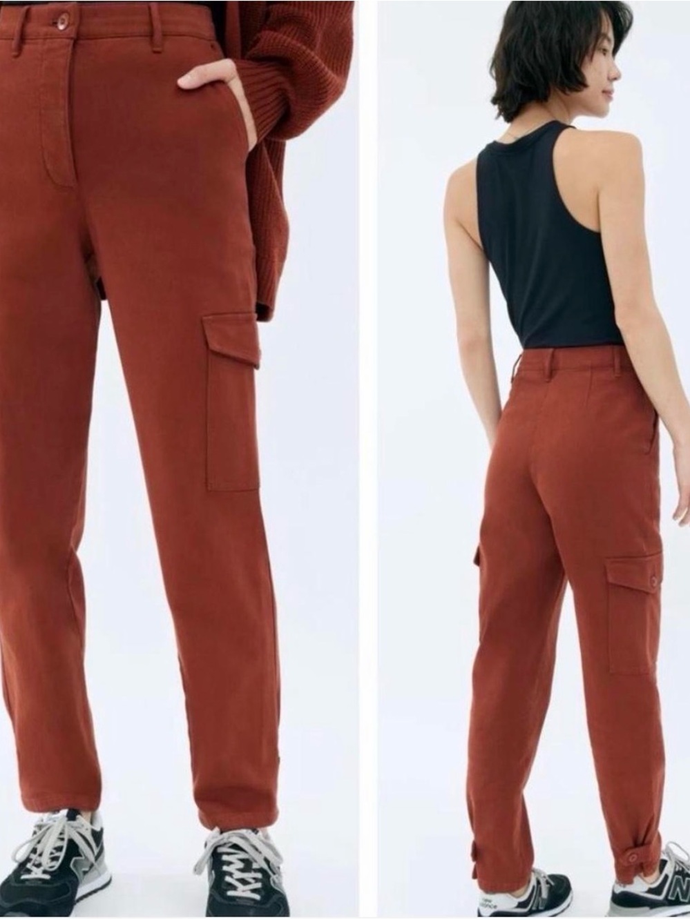 Aritzia Wilfred Free Rust Terracotta High-Rise Utility Cargo Pants - Size 4